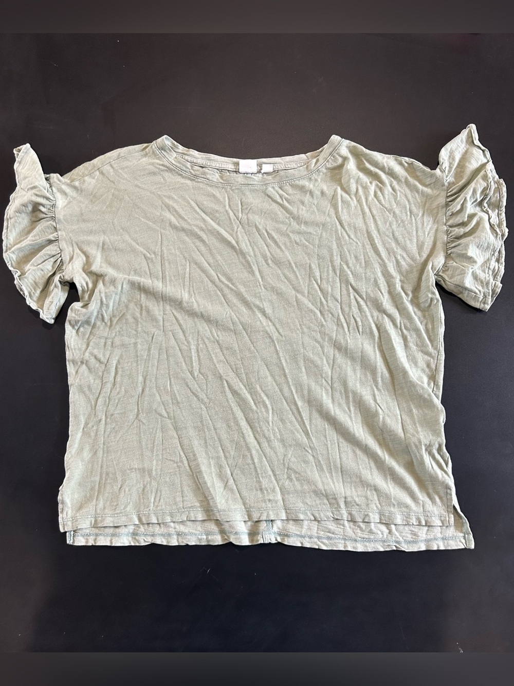 GAP Sage Green Lightweight Ruffle Sleeve Top